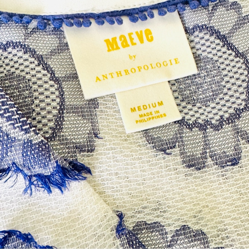 Anthro Maeve Gioia Textured Lace Top M - Picture 8 of 13